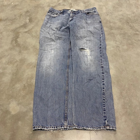 Levi's Other - Levis 559 Relaxed Straight Leg Jeans Mens 36x34 Blue Light Wash Distressed Denim